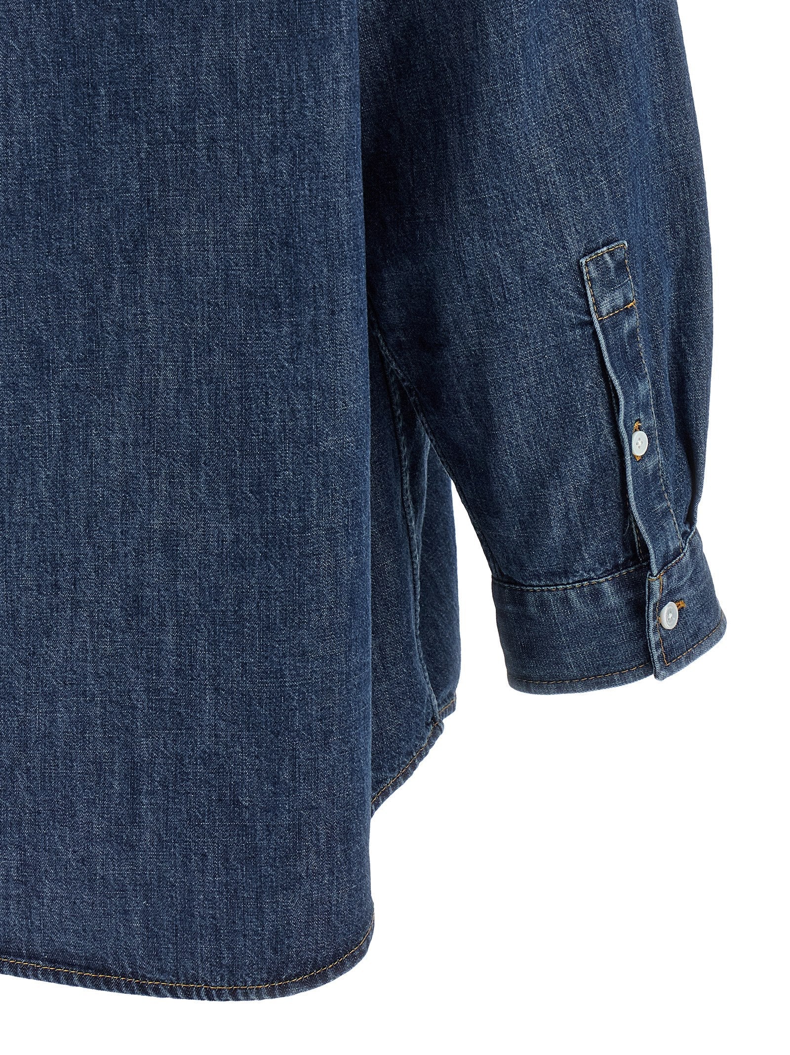 Valentino Garavani Blue Cotton Blouse Valentino Garavani
