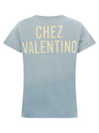 Valentino Garavani Blue Cotton T-Shirt Valentino Garavani