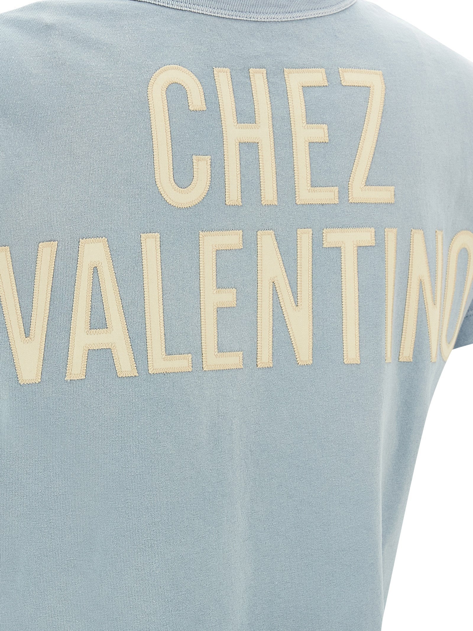 Valentino Garavani Blue Cotton T-Shirt Valentino Garavani