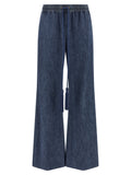 Valentino Garavani Blue Cotton Flared Jeans Valentino Garavani