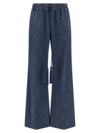 Valentino Garavani Blue Cotton Flared Jeans Valentino Garavani