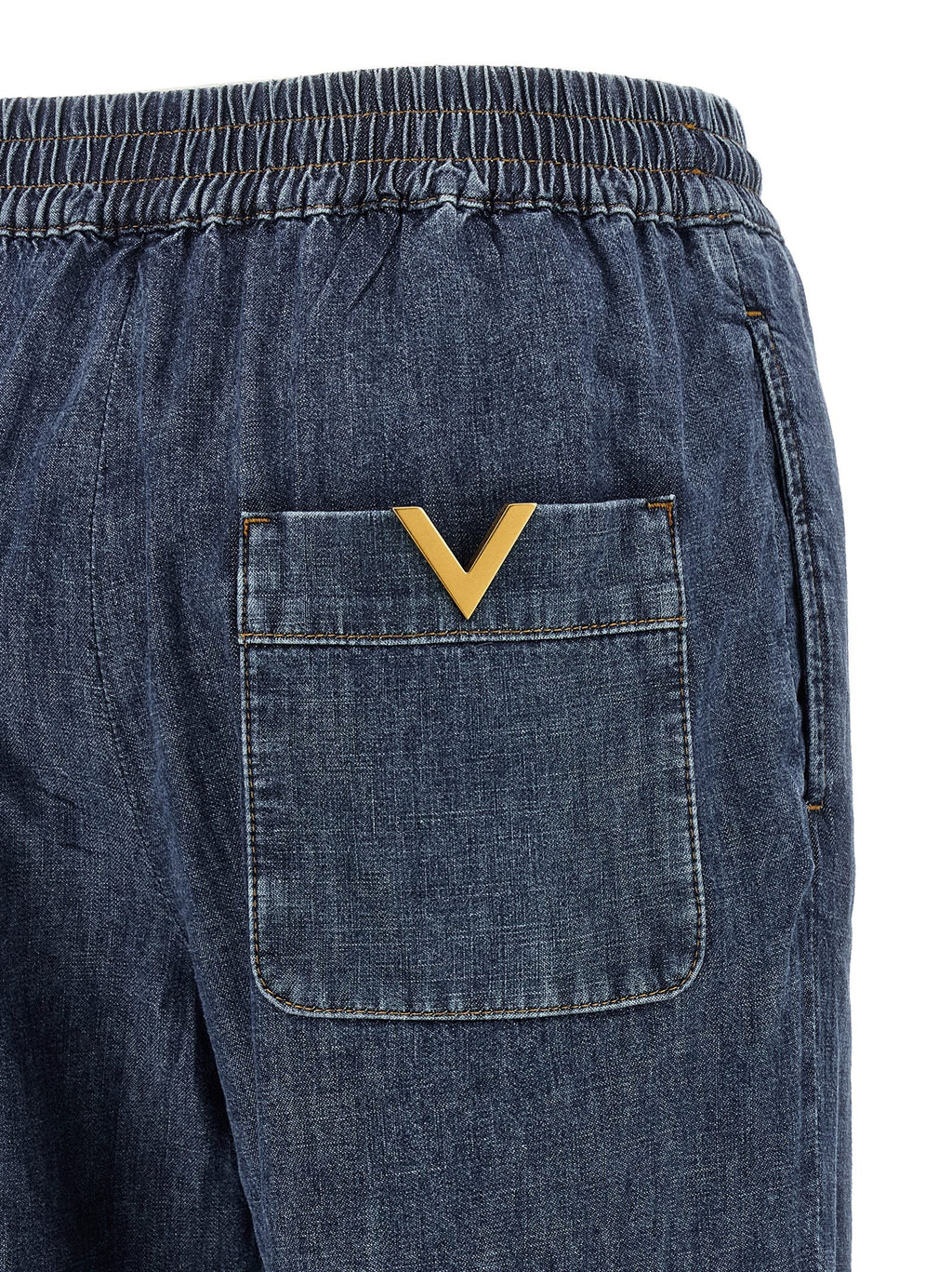 Valentino Garavani Blue Cotton Flared Jeans Valentino Garavani