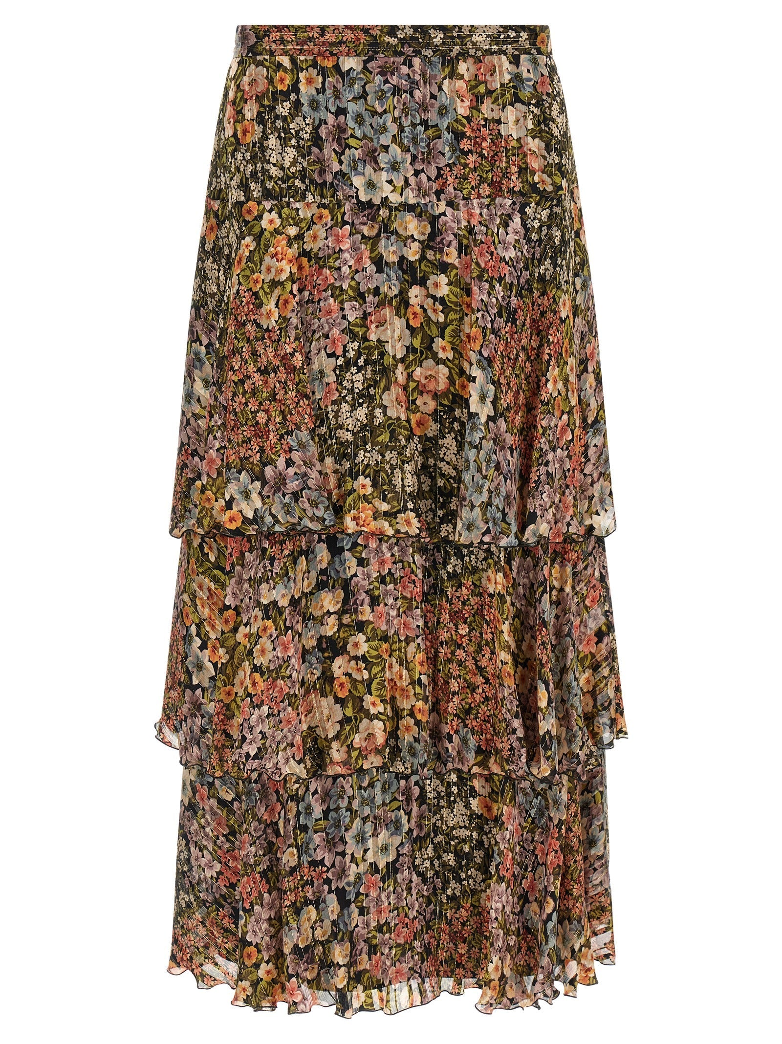 Valentino Garavani Multicolor Silk Midi Skirt Valentino Garavani
