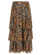 Valentino Garavani Multicolor Silk Midi Skirt Valentino Garavani