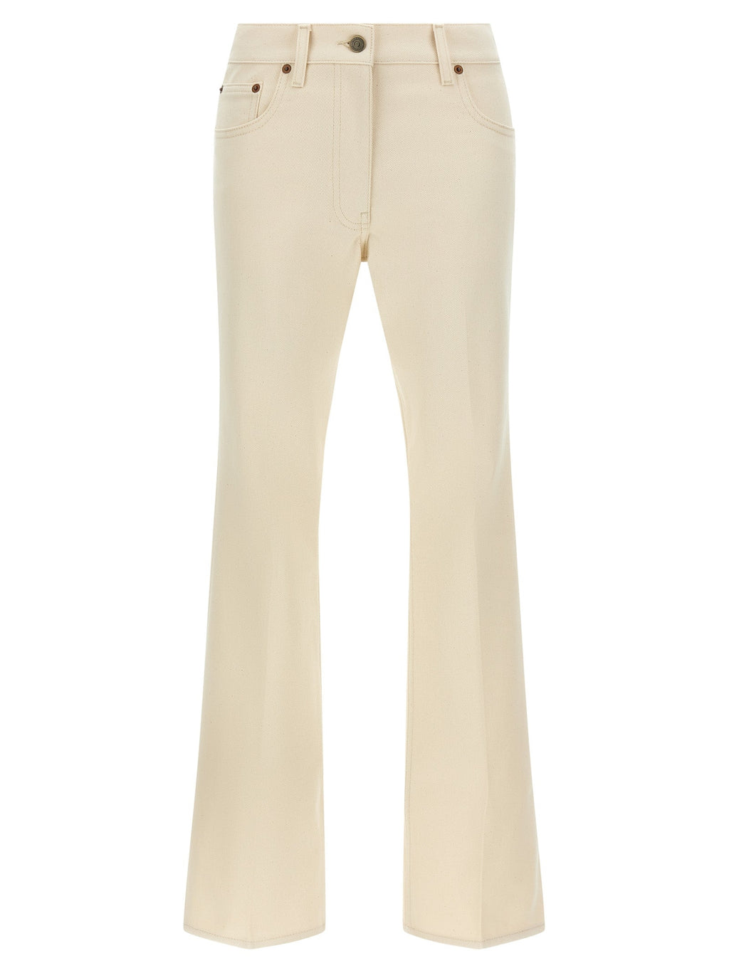 Valentino Garavani Beige Cotton Flared Jeans Valentino Garavani