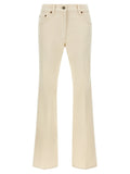 Valentino Garavani Beige Cotton Flared Jeans Valentino Garavani