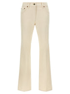 Valentino Garavani Beige Cotton Flared Jeans Valentino Garavani