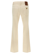 Valentino Garavani Beige Cotton Flared Jeans Valentino Garavani