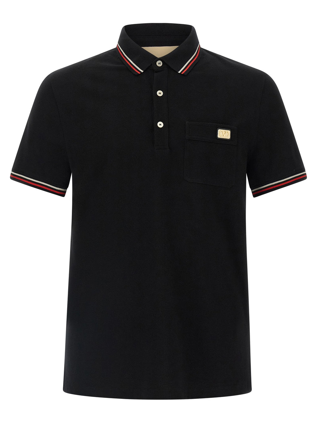 Valentino Garavani Black Cotton Polo Shirt Valentino Garavani