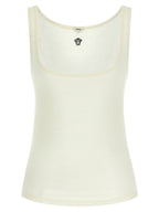 Versace White Virgin Wool Sleeveles T-Shirt Versace