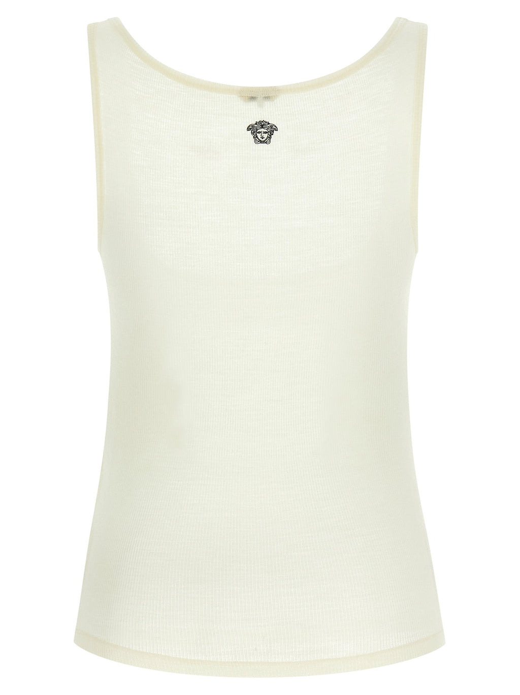 Versace White Virgin Wool Sleeveles T-Shirt Versace