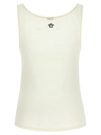 Versace White Virgin Wool Sleeveles T-Shirt Versace