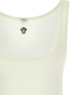 Versace White Virgin Wool Sleeveles T-Shirt Versace