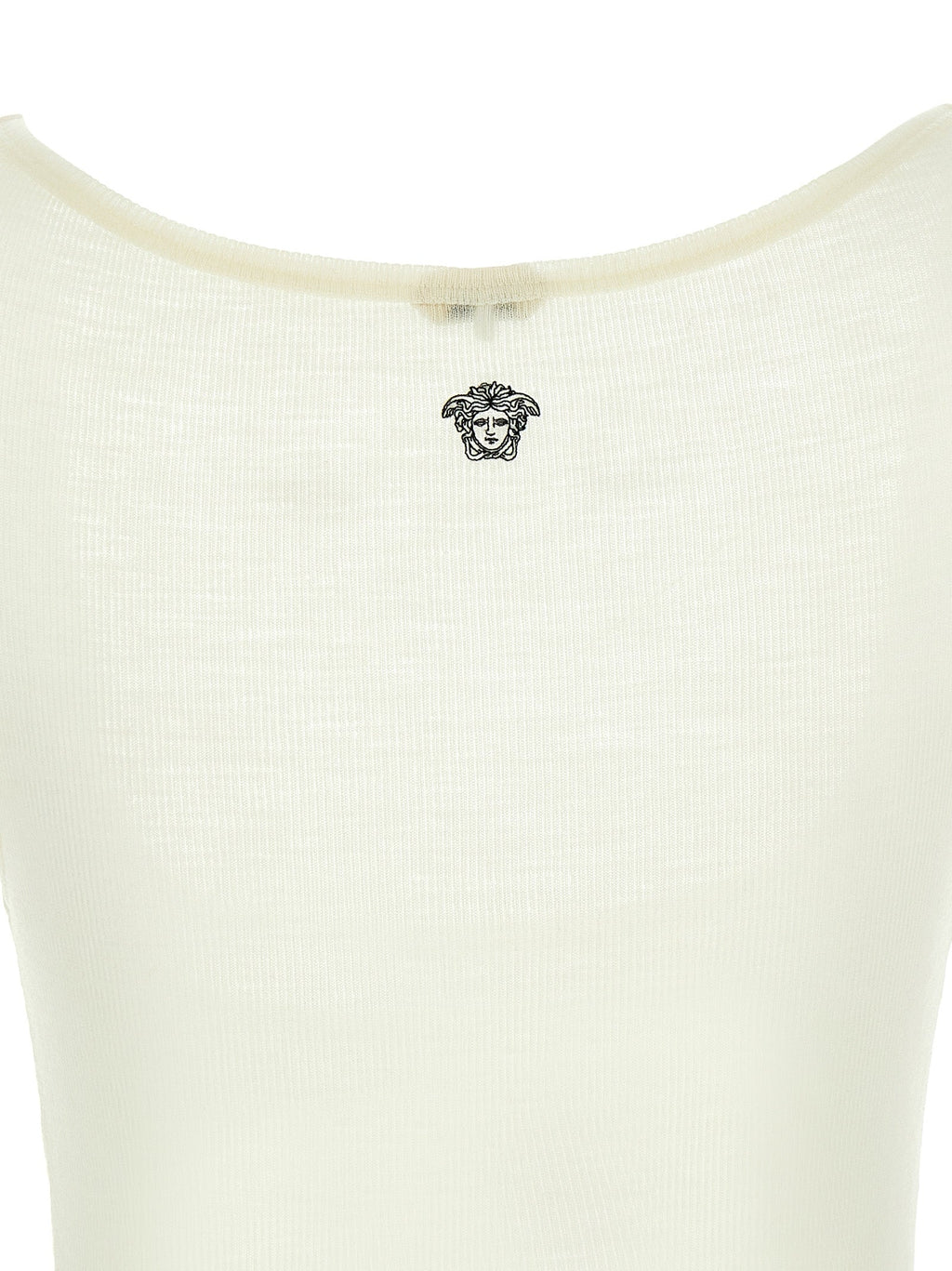 Versace White Virgin Wool Sleeveles T-Shirt Versace