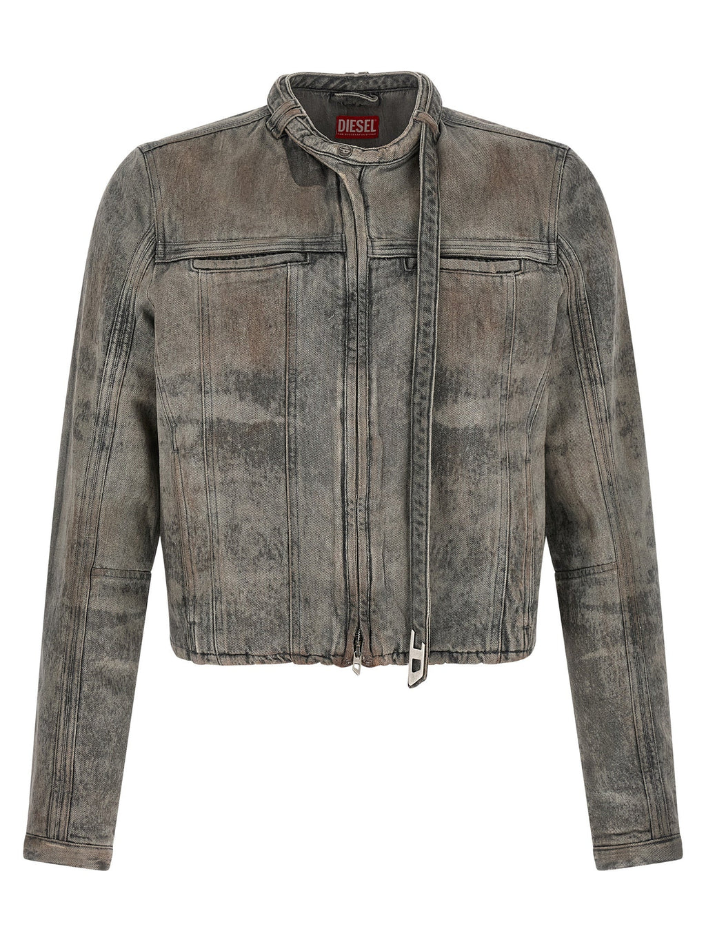 Diesel Gray Cotton Denim Jacket Diesel
