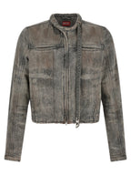 Diesel Gray Cotton Denim Jacket Diesel