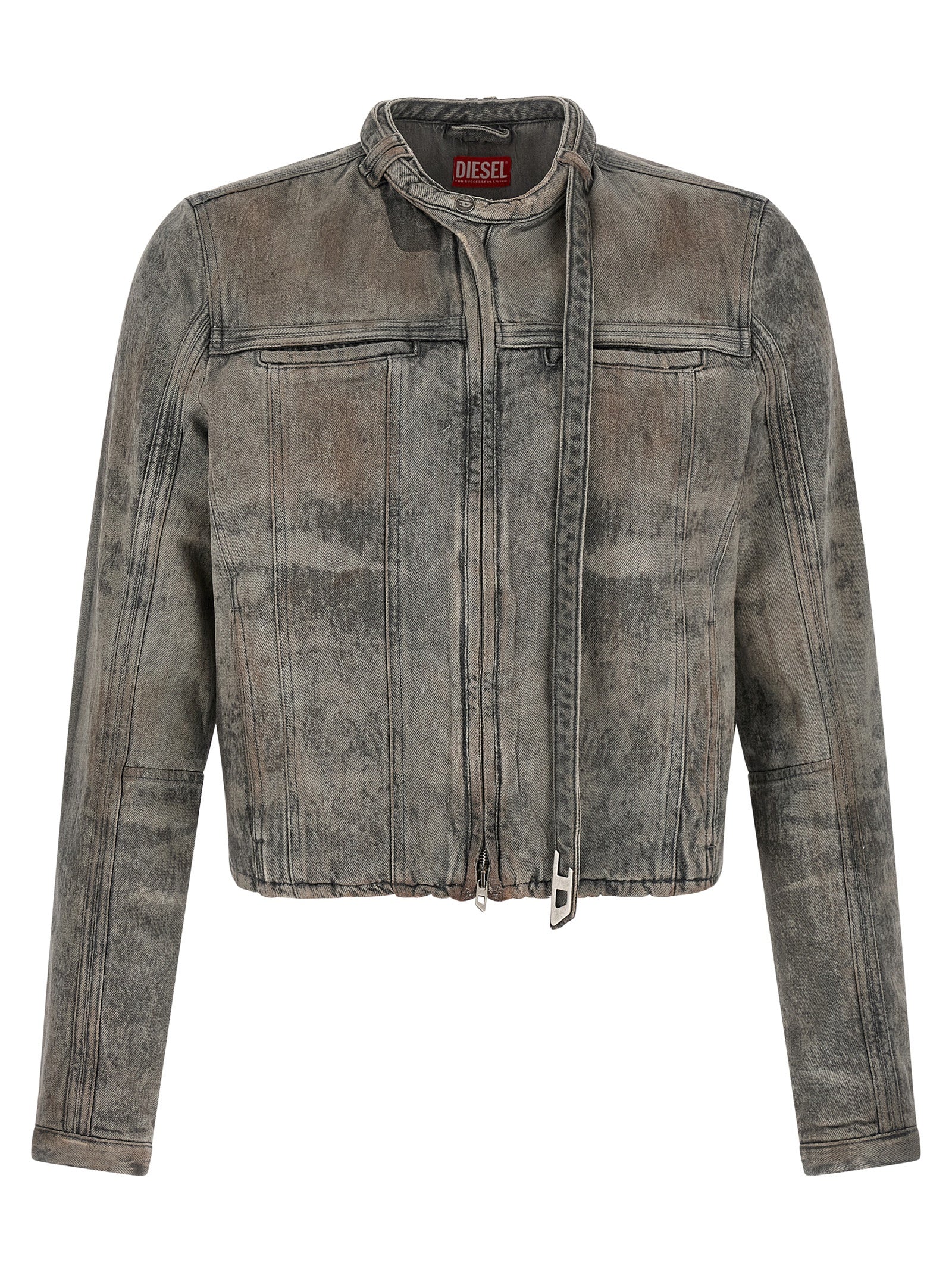 Diesel Gray Cotton Denim Jacket Diesel