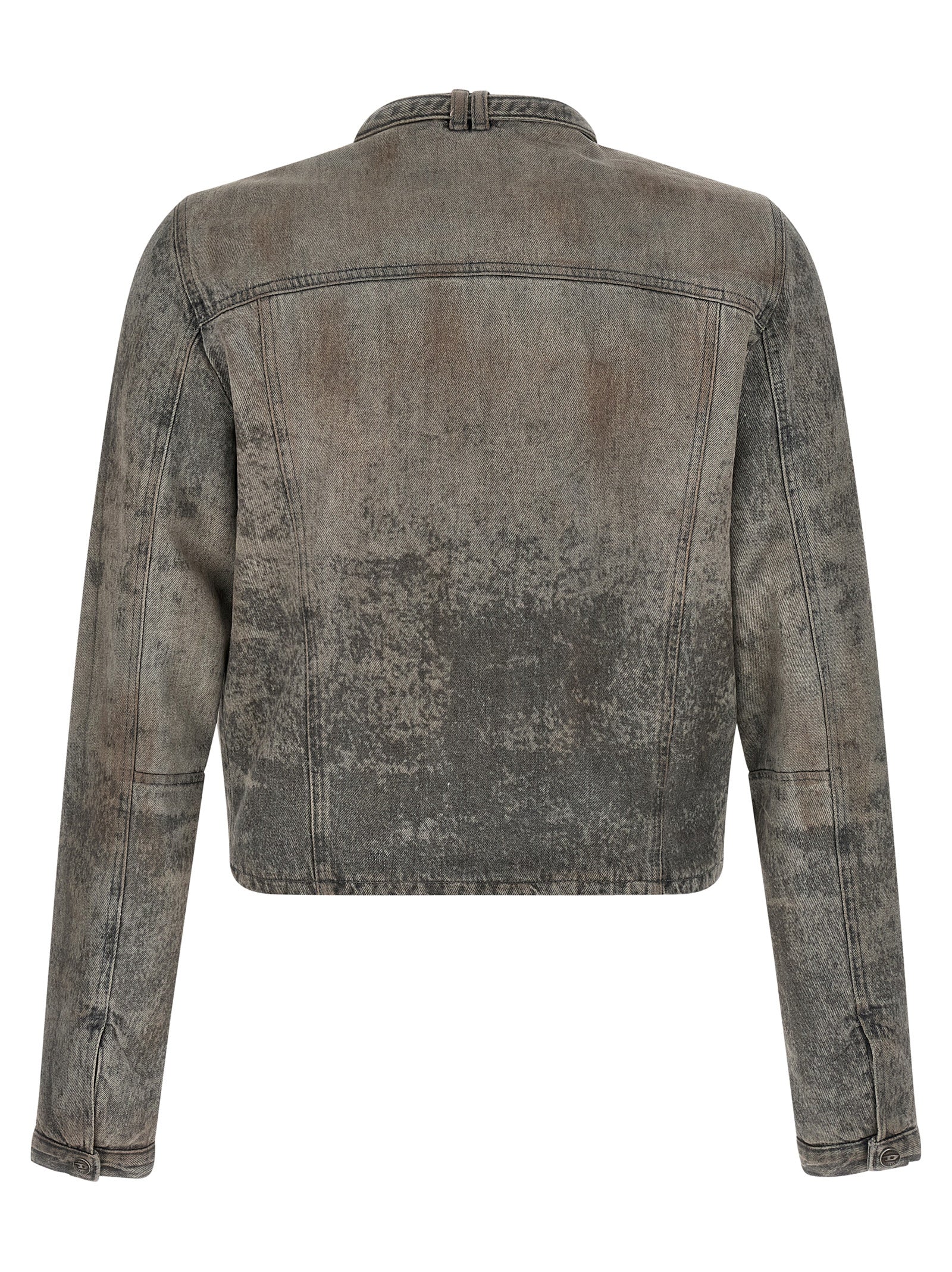 Diesel Gray Cotton Denim Jacket Diesel