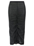 Valentino Garavani Black Viscose Midi Skirt Valentino Garavani