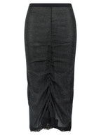 Valentino Garavani Black Viscose Midi Skirt Valentino Garavani