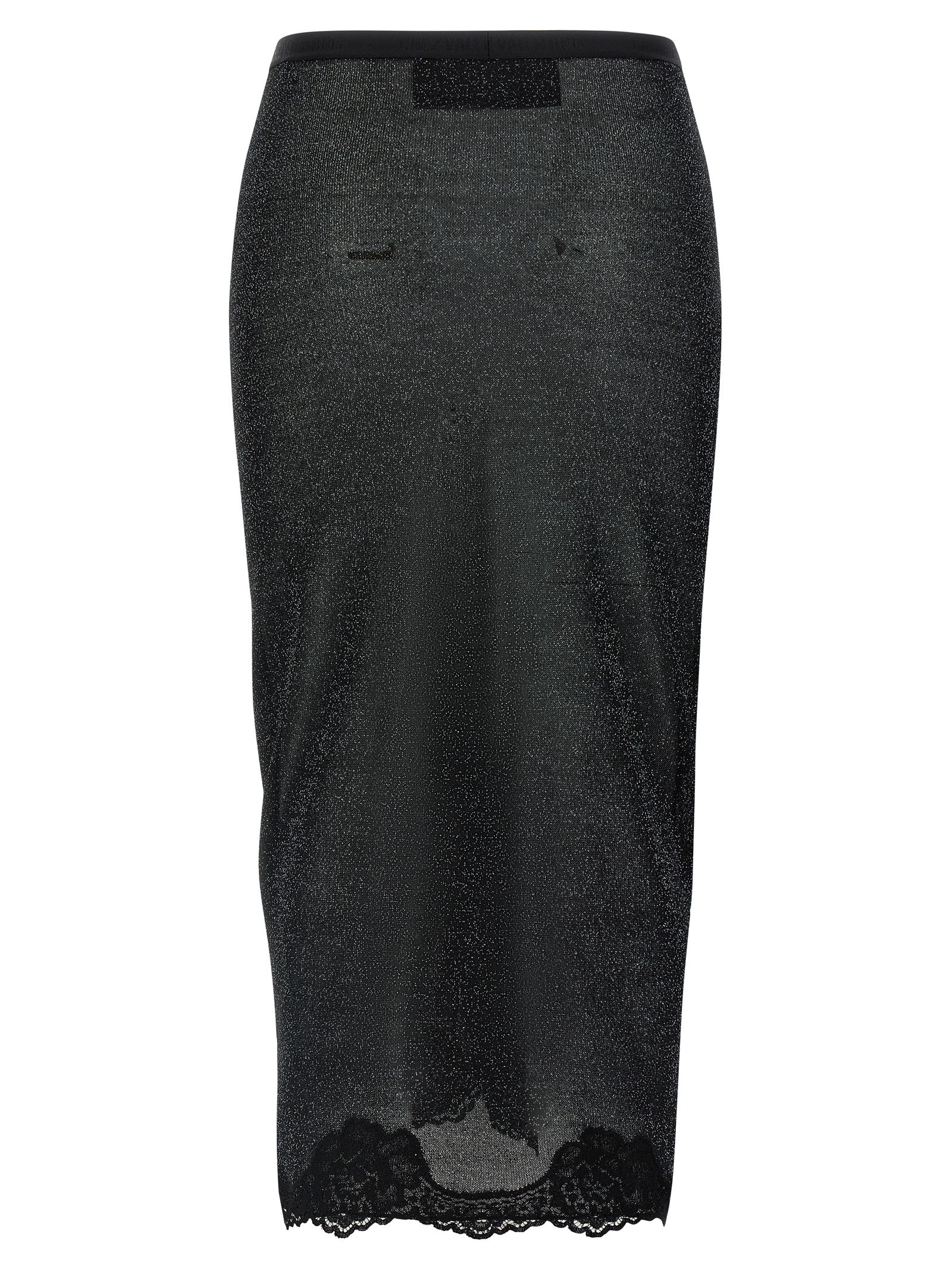 Valentino Garavani Black Viscose Midi Skirt Valentino Garavani