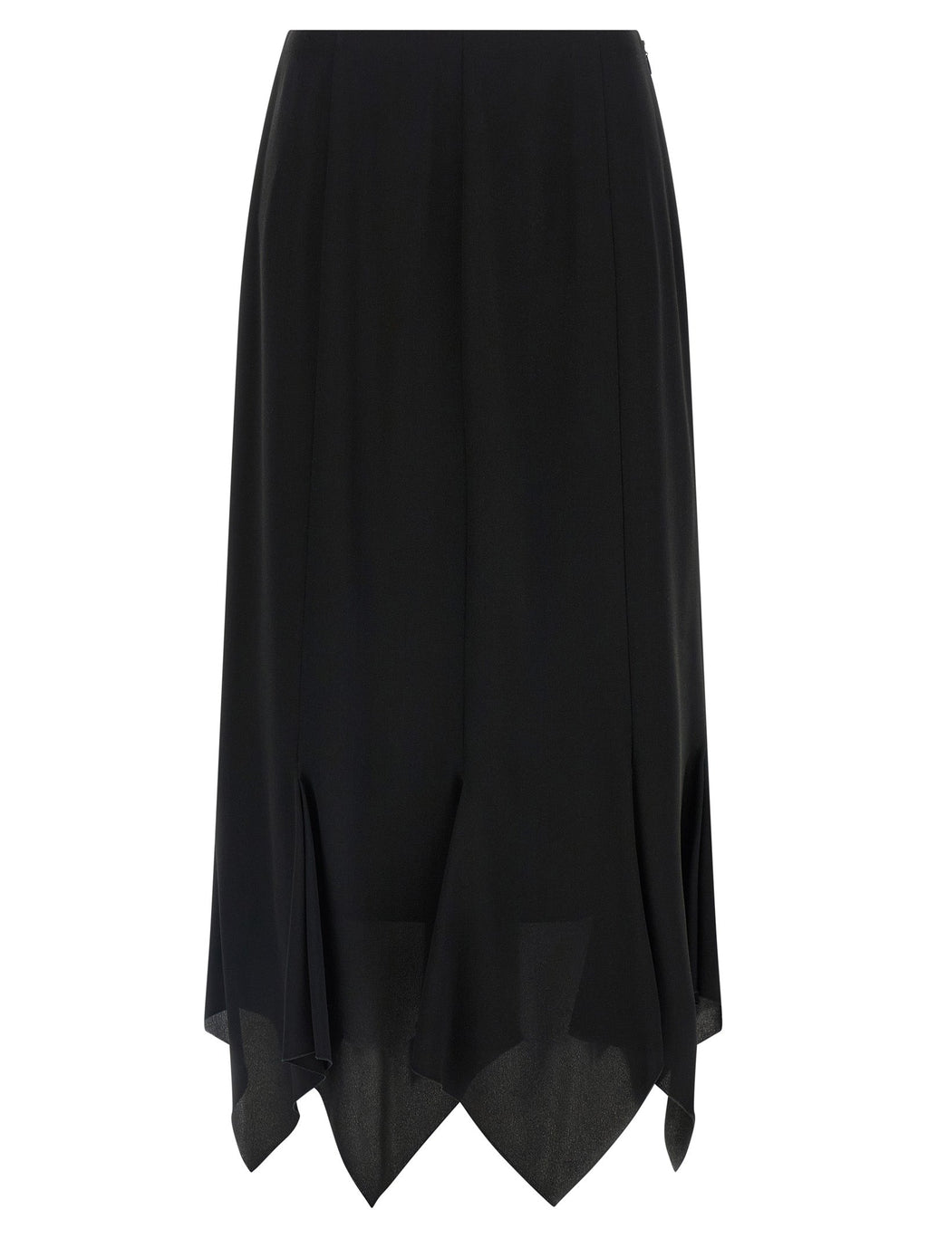 Valentino Garavani Black Silk Midi Skirt Valentino Garavani