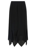 Valentino Garavani Black Silk Midi Skirt Valentino Garavani