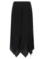 Valentino Garavani Black Silk Midi Skirt Valentino Garavani