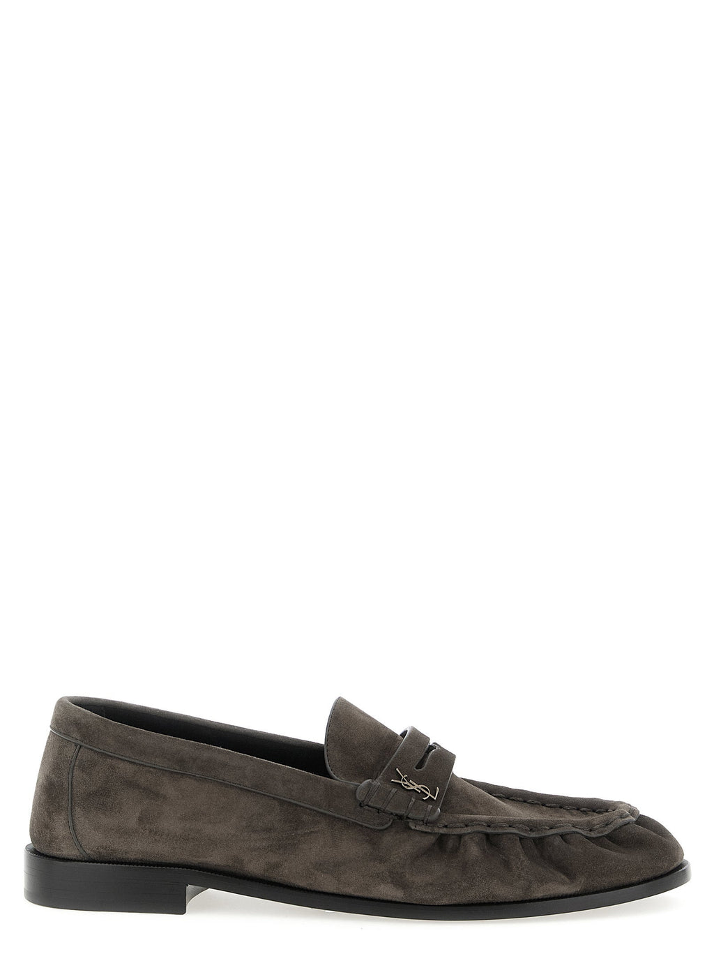 Saint Laurent Brown Calfskin Slip-On Loafers Saint Laurent