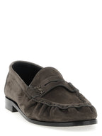 Saint Laurent Brown Calfskin Slip-On Loafers Saint Laurent