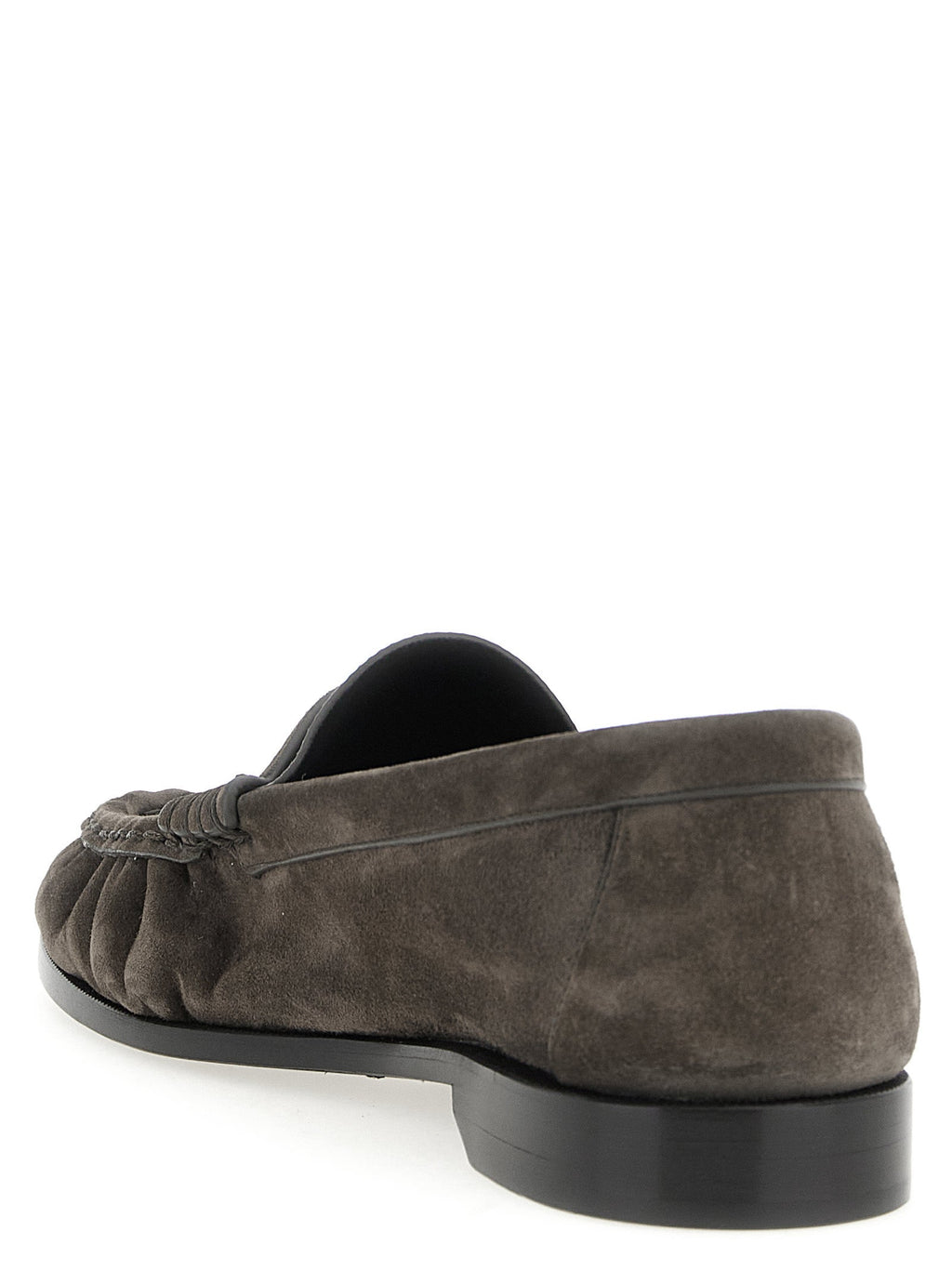 Saint Laurent Brown Calfskin Slip-On Loafers Saint Laurent