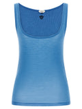 Versace Blue Virgin Wool Tank Tops Versace