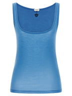 Versace Blue Virgin Wool Tank Tops Versace