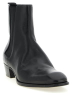 Saint Laurent Black Calfskin Chelsea Boots Saint Laurent