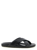 Saint Laurent Black Lamb Leather Slides Saint Laurent
