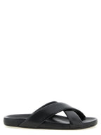 Saint Laurent Black Lamb Leather Slides Saint Laurent