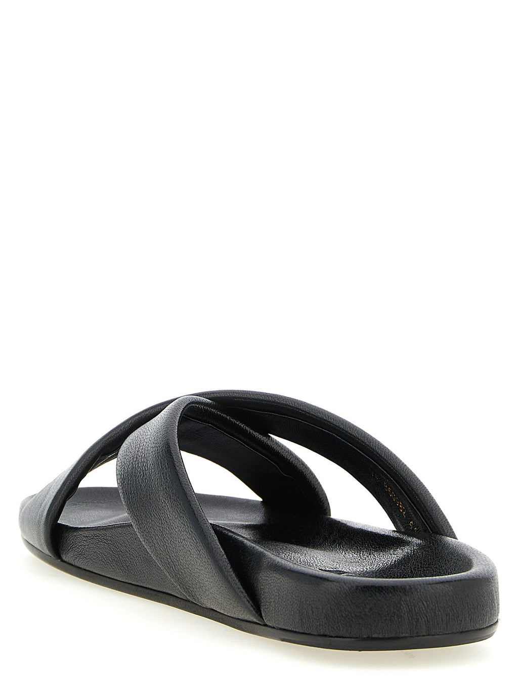 Saint Laurent Black Lamb Leather Slides Saint Laurent