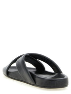 Saint Laurent Black Lamb Leather Slides Saint Laurent