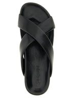 Saint Laurent Black Lamb Leather Slides Saint Laurent