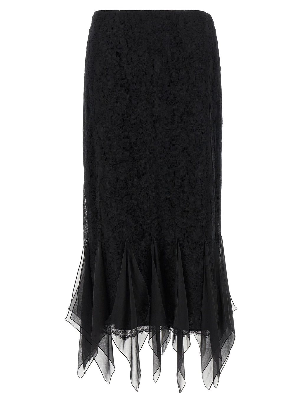 Valentino Garavani Black Cotton Midi Skirt Valentino Garavani