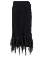 Valentino Garavani Black Cotton Midi Skirt Valentino Garavani