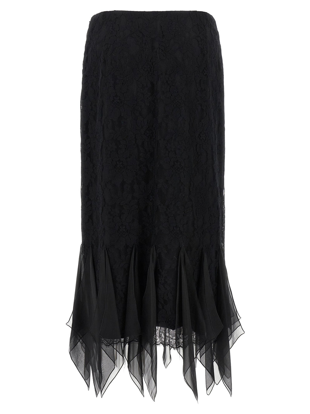 Valentino Garavani Black Cotton Midi Skirt Valentino Garavani