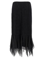 Valentino Garavani Black Cotton Midi Skirt Valentino Garavani