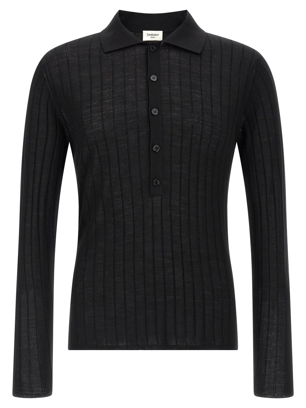 Saint Laurent Black Wool Polo Shirt Saint Laurent