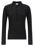 Saint Laurent Black Wool Polo Shirt Saint Laurent