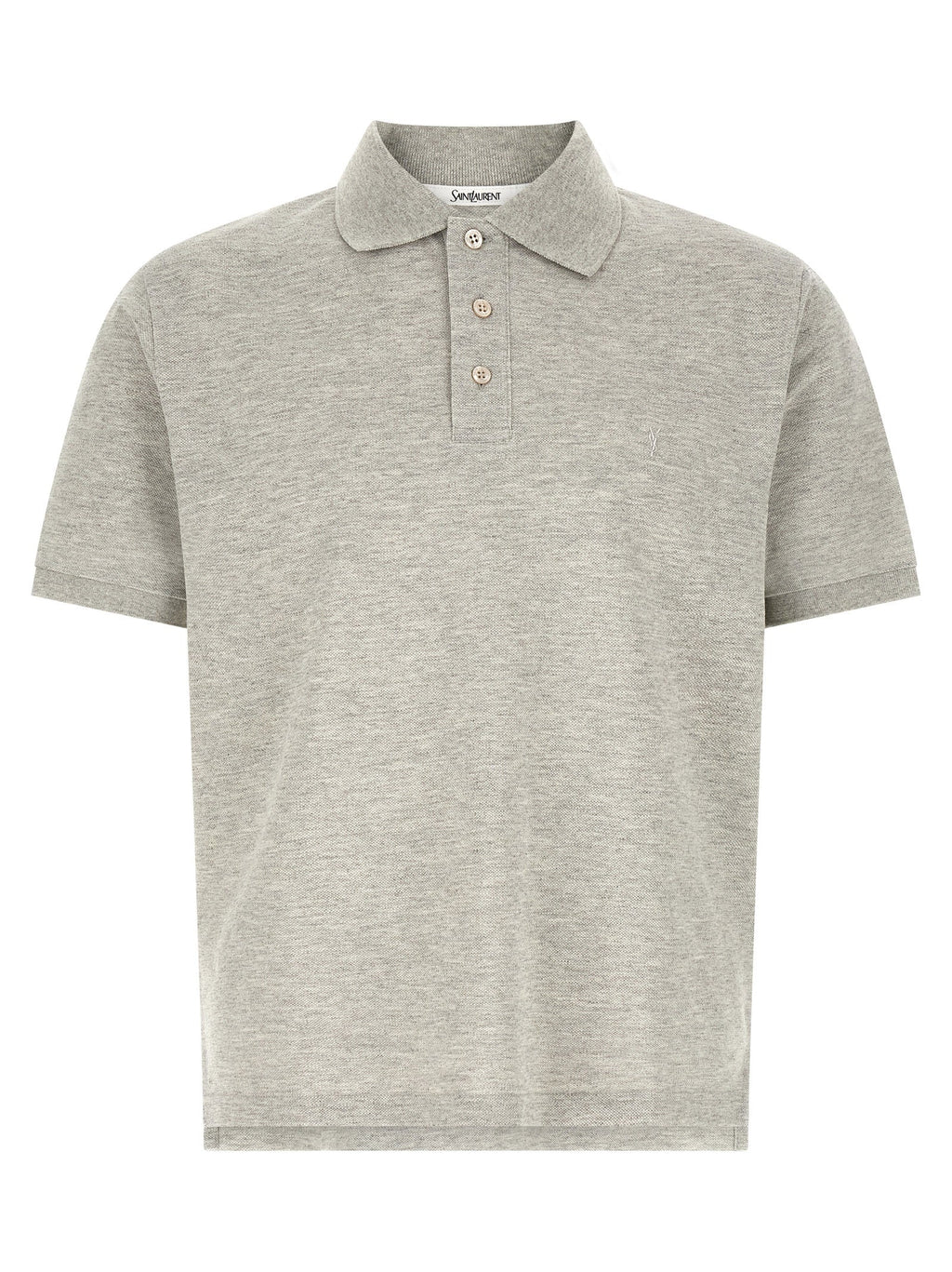 Saint Laurent Gray Cotton Polo Shirt Saint Laurent