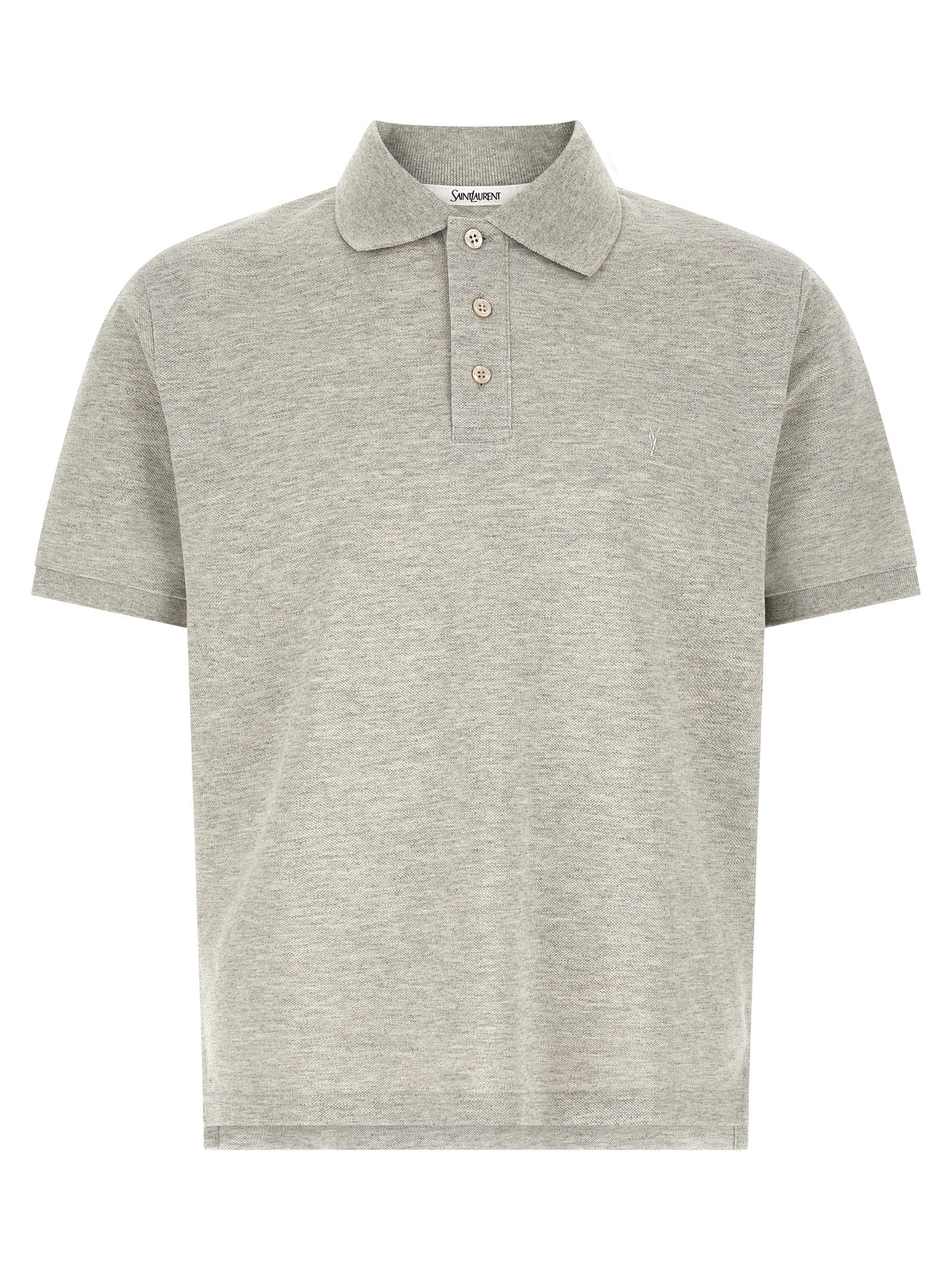 Saint Laurent Gray Cotton Polo Shirt Saint Laurent