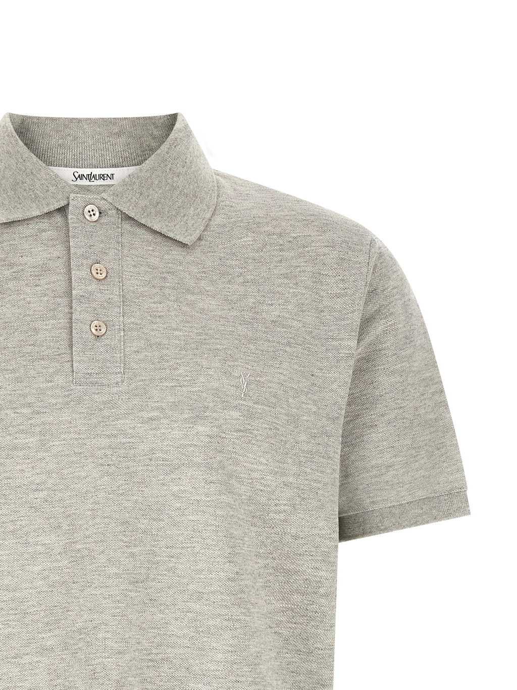 Saint Laurent Gray Cotton Polo Shirt Saint Laurent