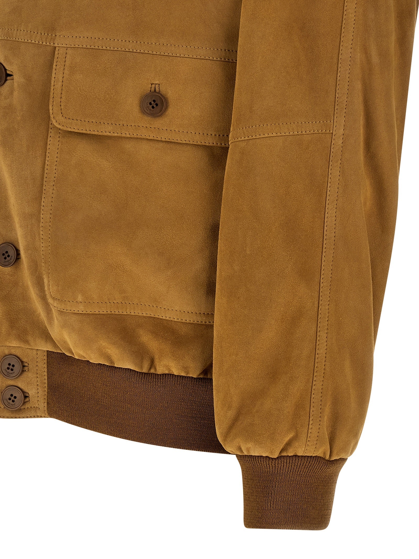 Saint Laurent Brown Lamb Leather Leather Jacket Saint Laurent