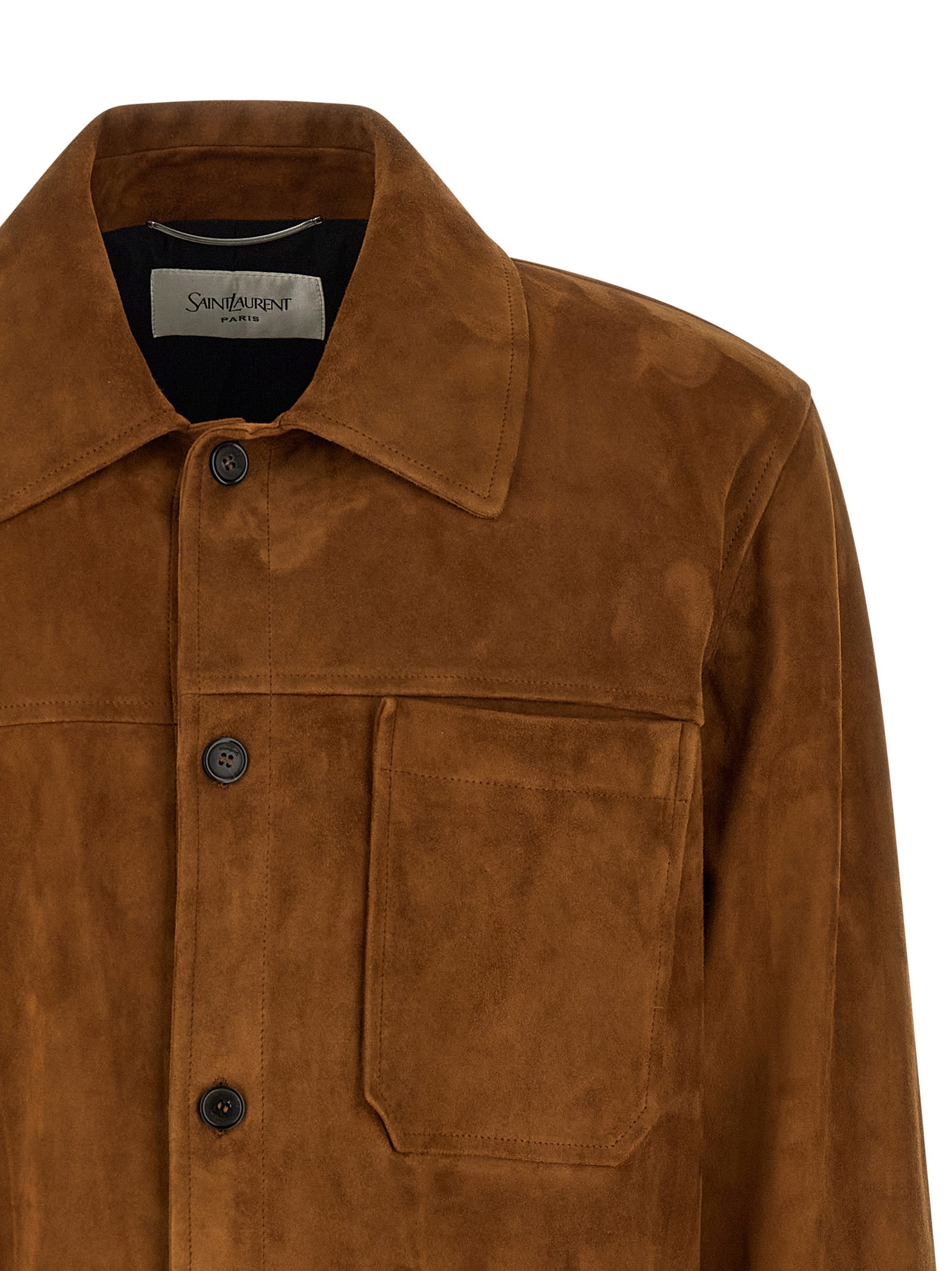 Saint Laurent Brown Lamb Leather Leather Jacket Saint Laurent